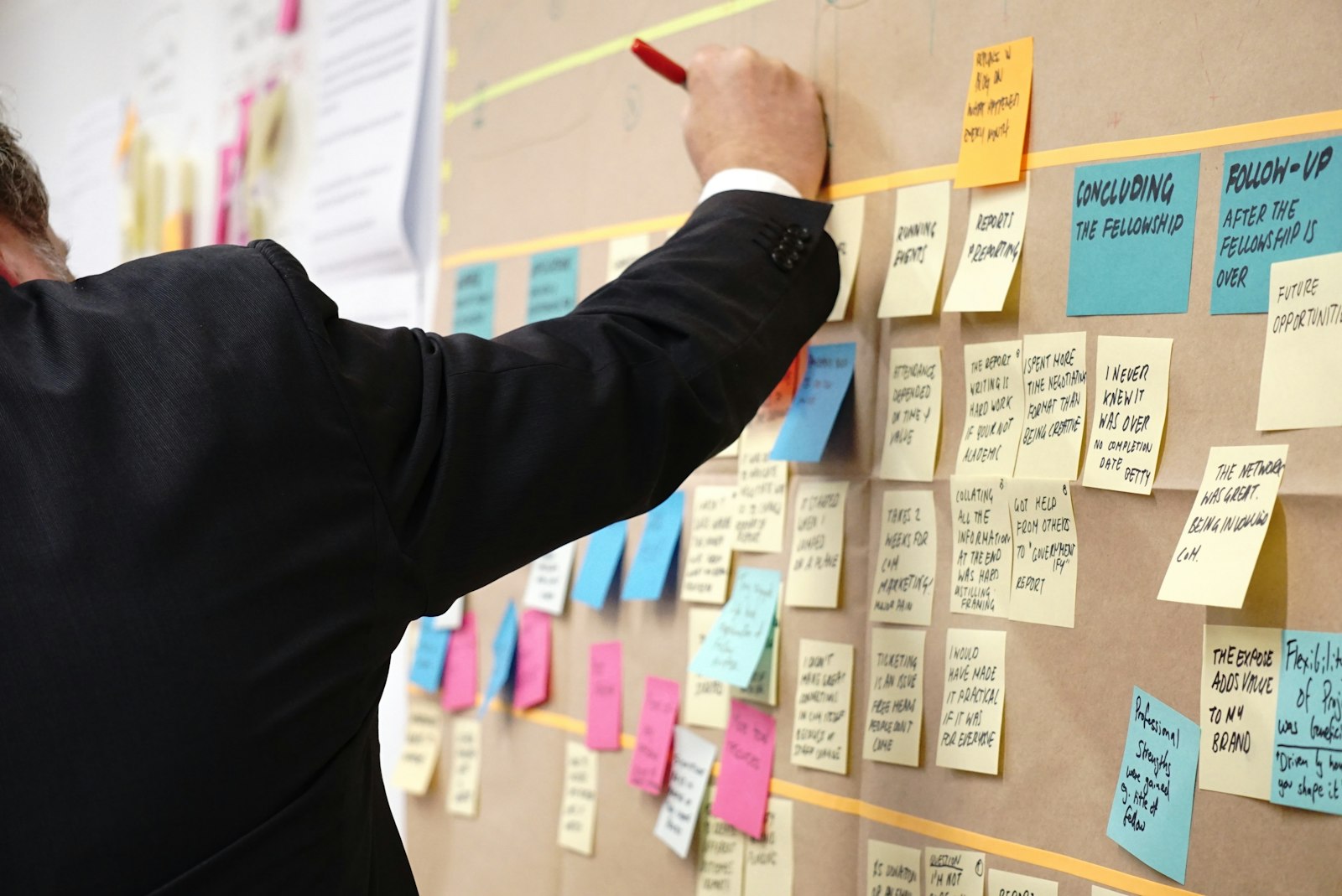Building Decarbonisation | Land Sterling Improvement programme planning notes on a board