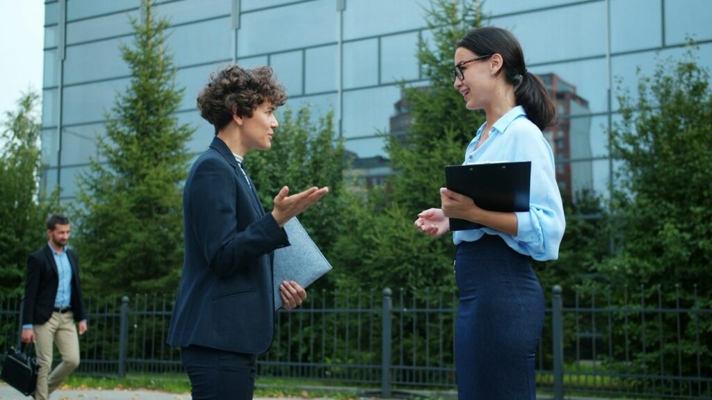 Property team meeting with building occupiers